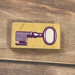 RUBBER STAMPEDE A2529C NOSTALGIC KEY WOOD MOUNTED RUBBER STAMP FRAME
